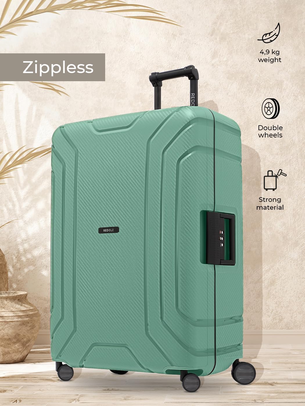 Essentials 15 - Hartschalenkoffer mit 3-Punkt-Verschluss, Sea Green Koffer L (75 cm)