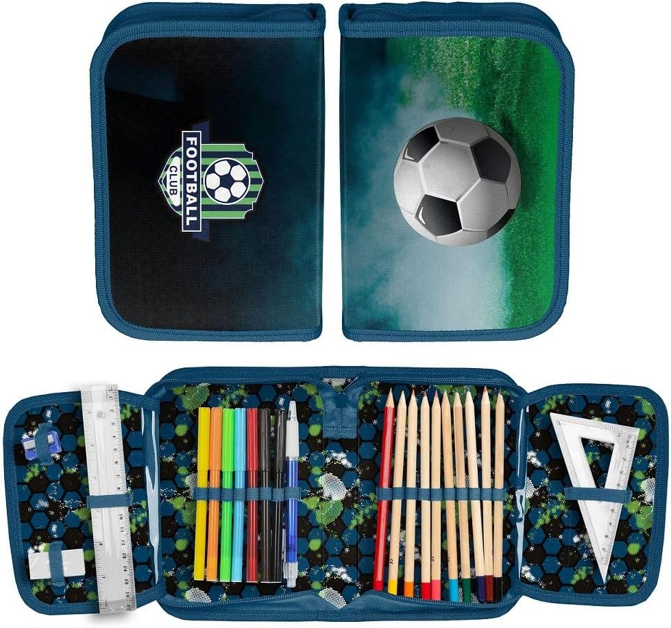10-teiliges Fussball-Schulranzen-Set mit Schultüte, 10-teilig mit Schultüte 85cm