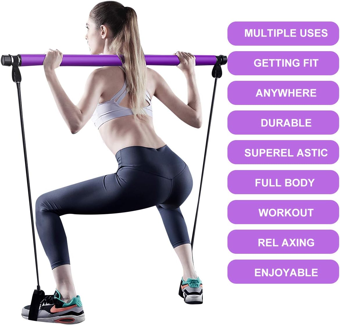 Pilates Bar Kit mit Widerstandsband für Ganzkörpertraining