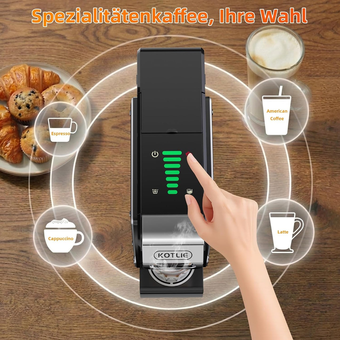 5-in-1 Kapsel- und Pulver-Kaffeemaschine