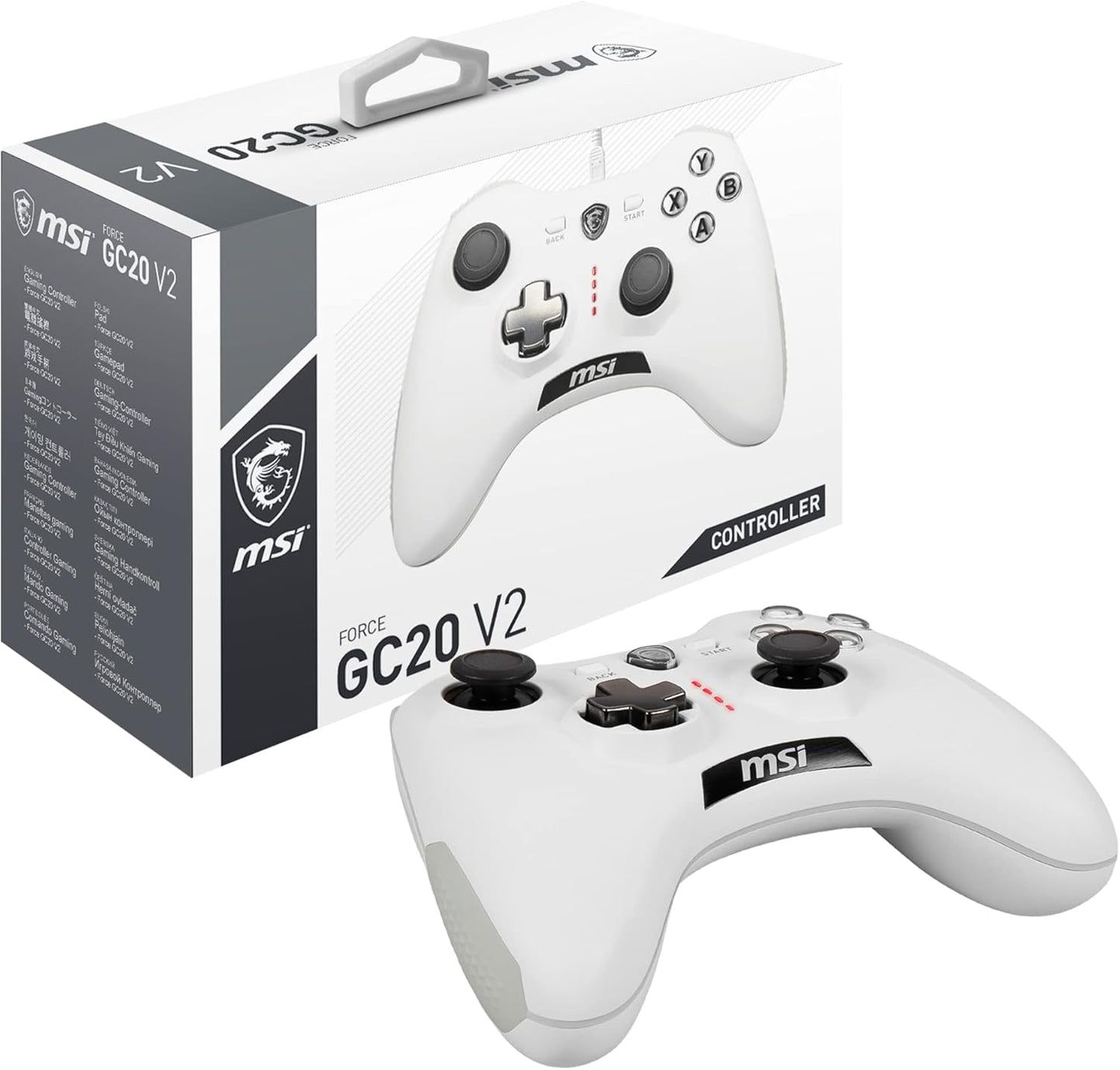 Force GC20 V2 Gaming Controller mit Vibrationsmotoren, weiss / kabelgebunden / FORCE GC20 V2