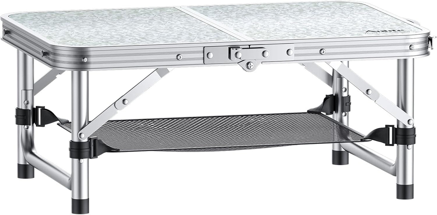Höhenverstellbarer Campingtisch klappbar, Weiss