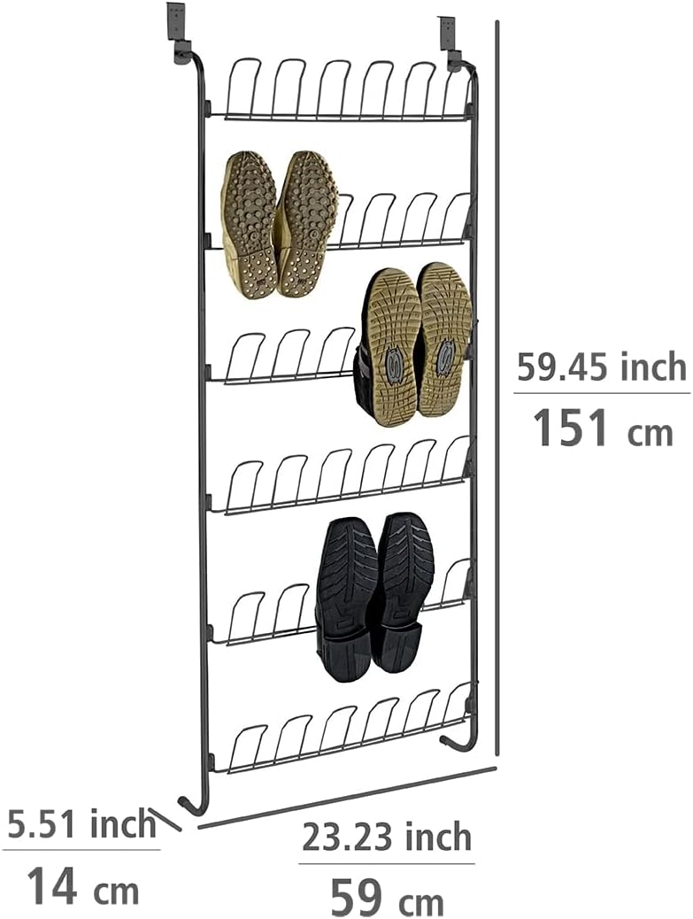 Tür-Schuhregal, Schwarz
