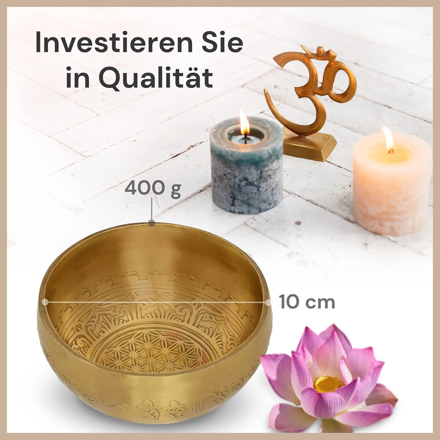 Tibetische Klangschale, 10 cm Matt
