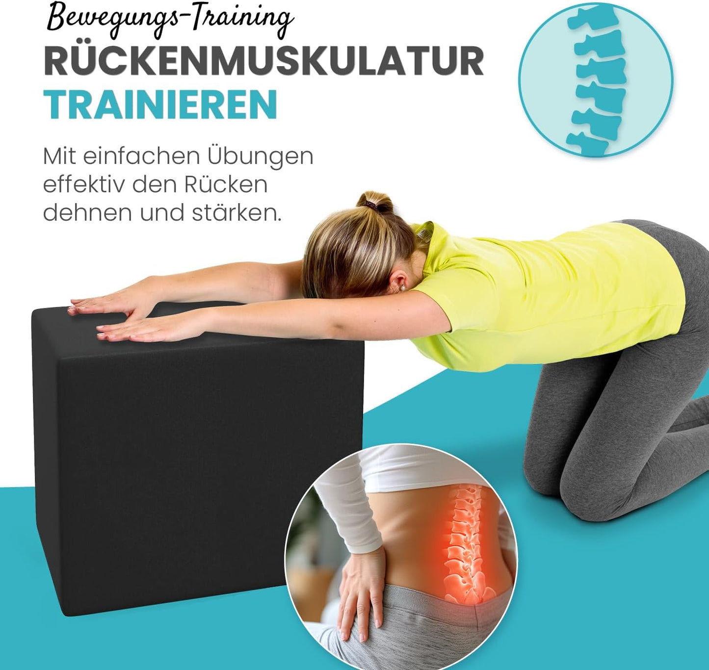 Bandscheibenwürfel Stufenlagerungswürfel, Schwarz