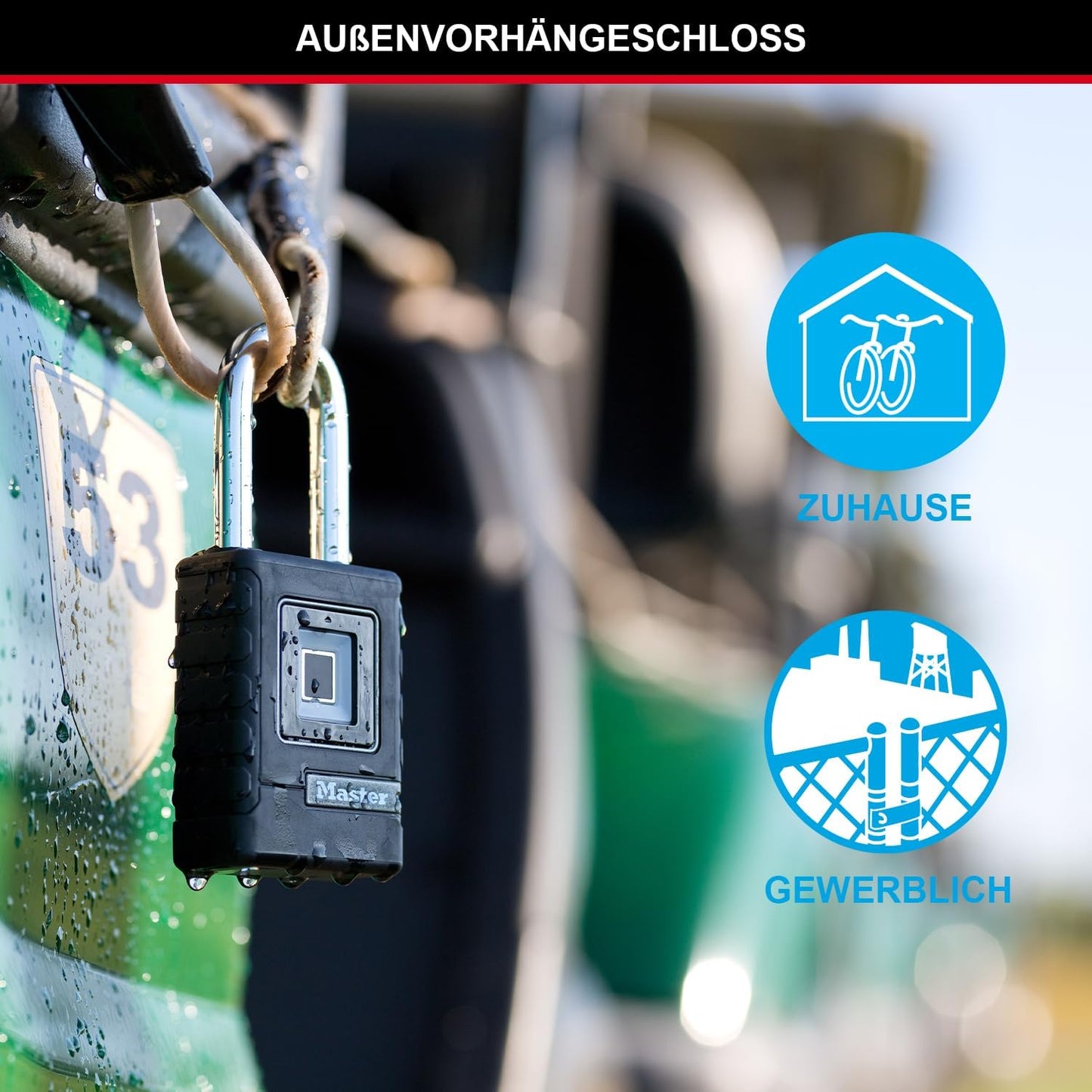 Vorhängeschloss 4901EURDLHCC mit Fingerabdruckerkennung, Medium Bügel + Biometrisch (Fingerabdruck)