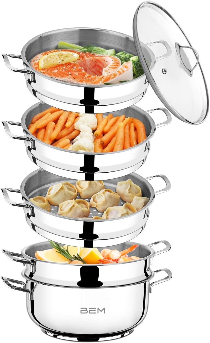 6-teiliges Dampfkocher-Set mit Dampfeinsatz, Ø 26 cm