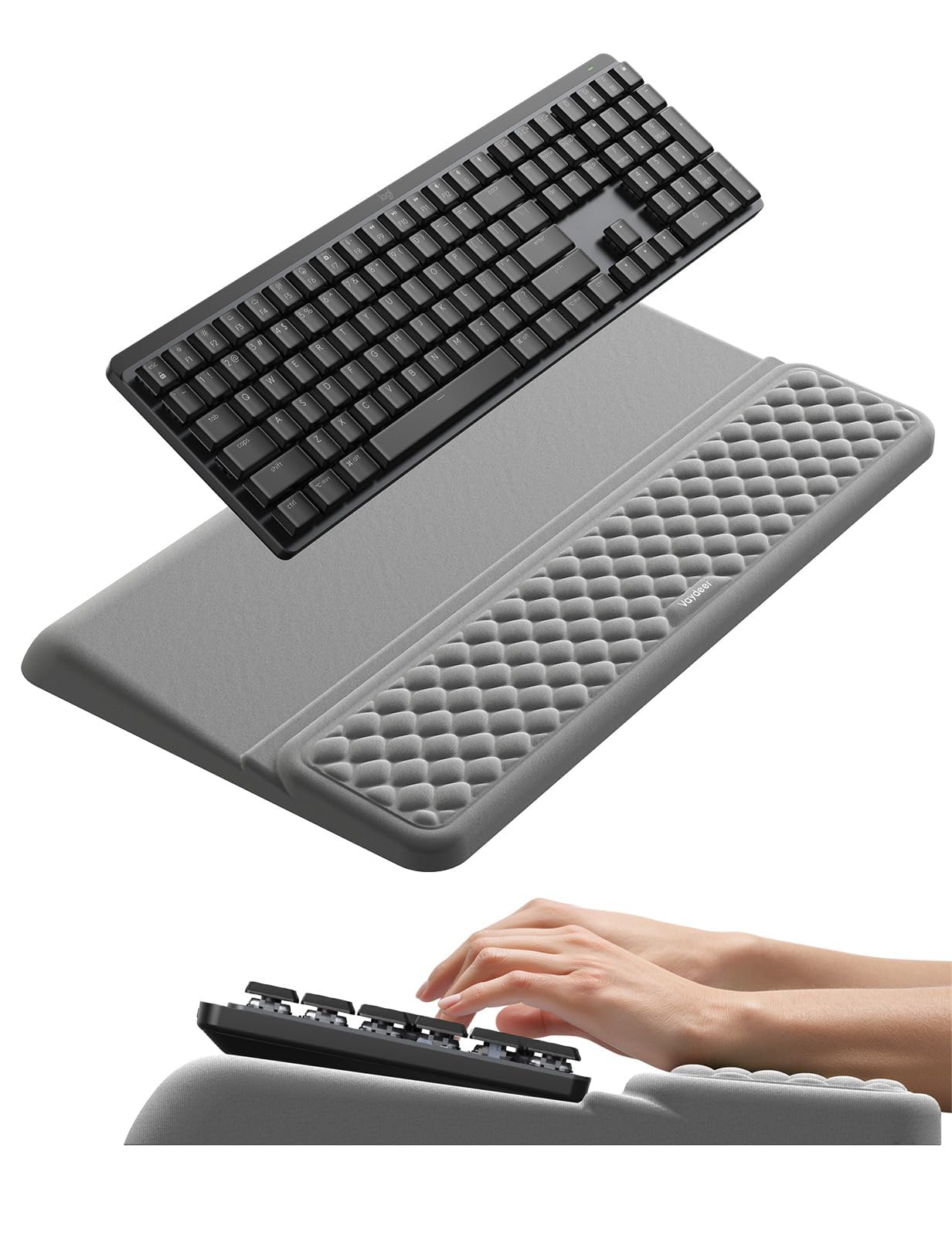 Ergonomische Tastatur-Handauflage, Grau L