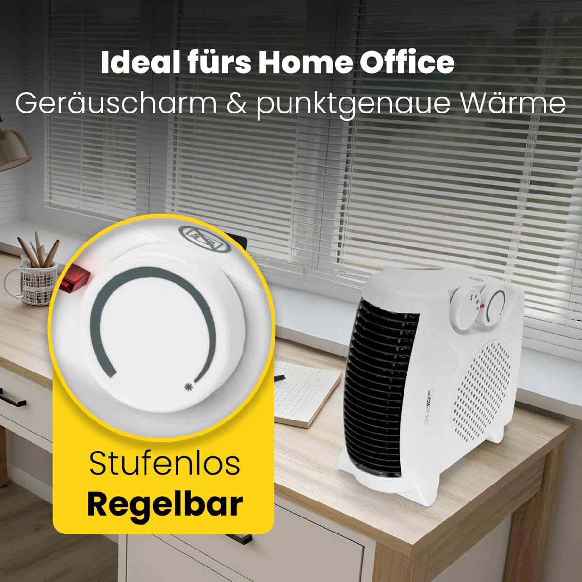 Kompakter Heizlüfter HL 3838 mit Ventilatorfunktion, Weiss
