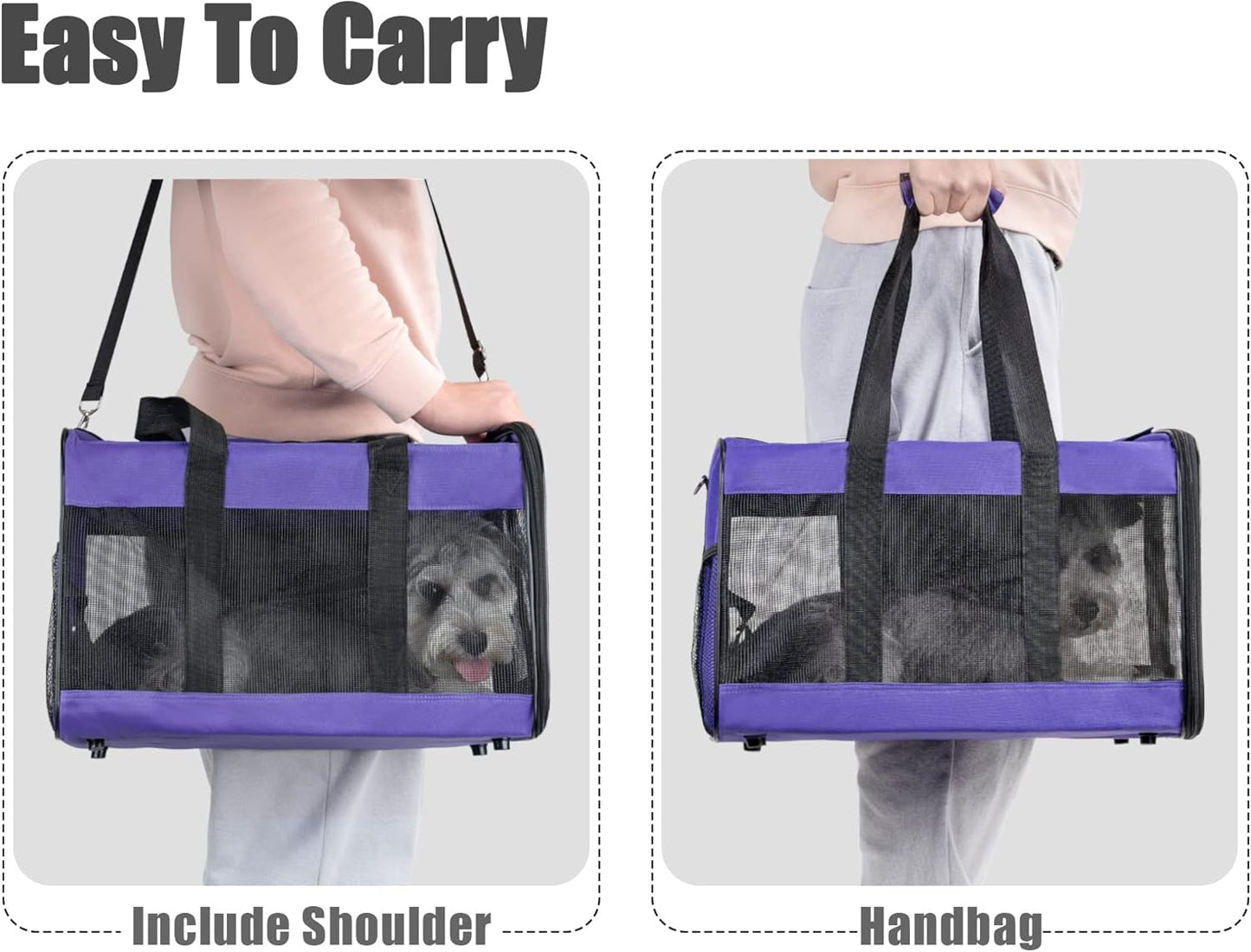 Faltbare Hundetransportbox, Gross Violett