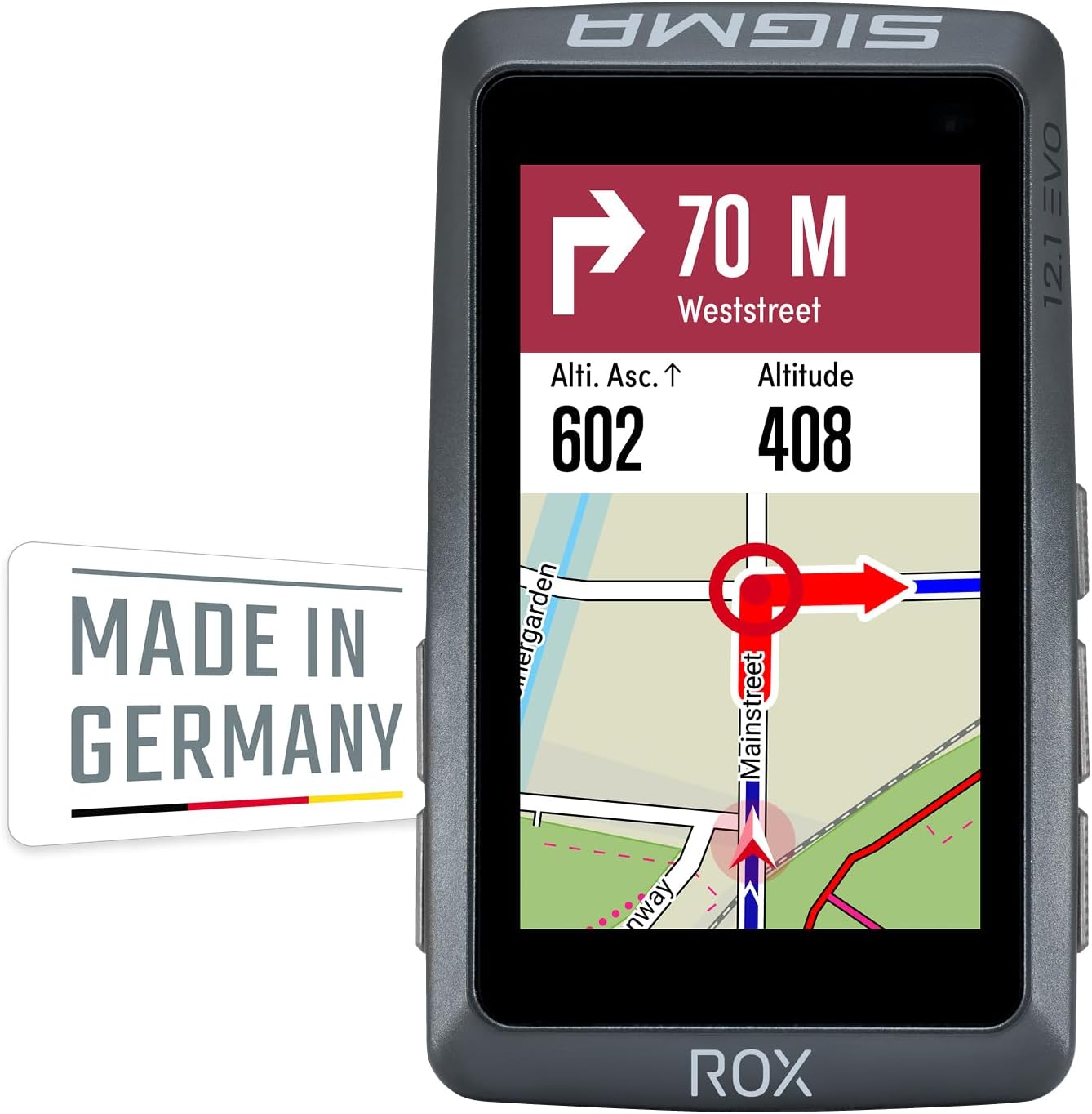 Fahrradcomputer ROX 12.1 EVO mit GPS, Grau ; Sensor set