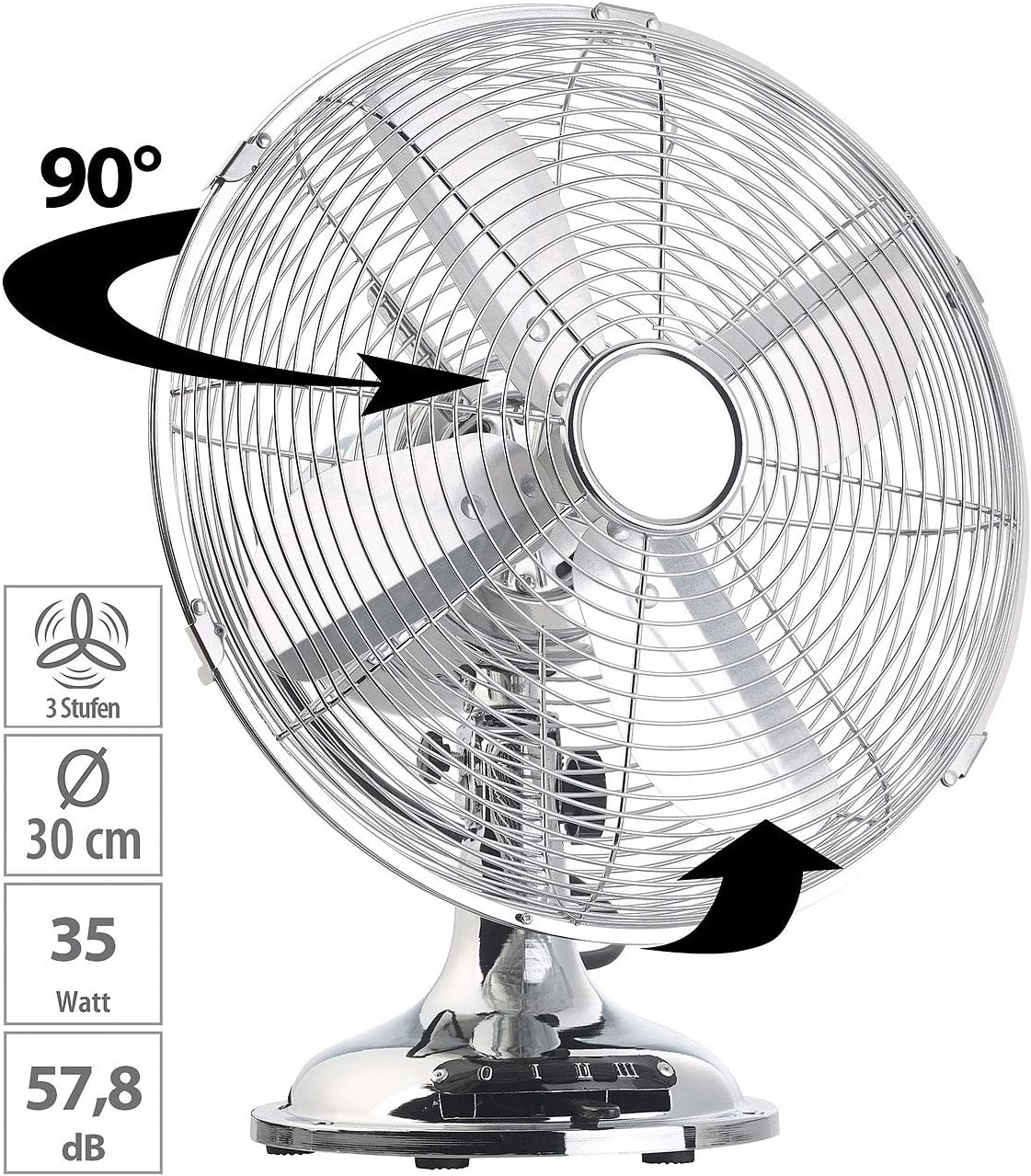 Tisch-Ventilator im Retro-Look, 35 Watt | Ø 30 cm