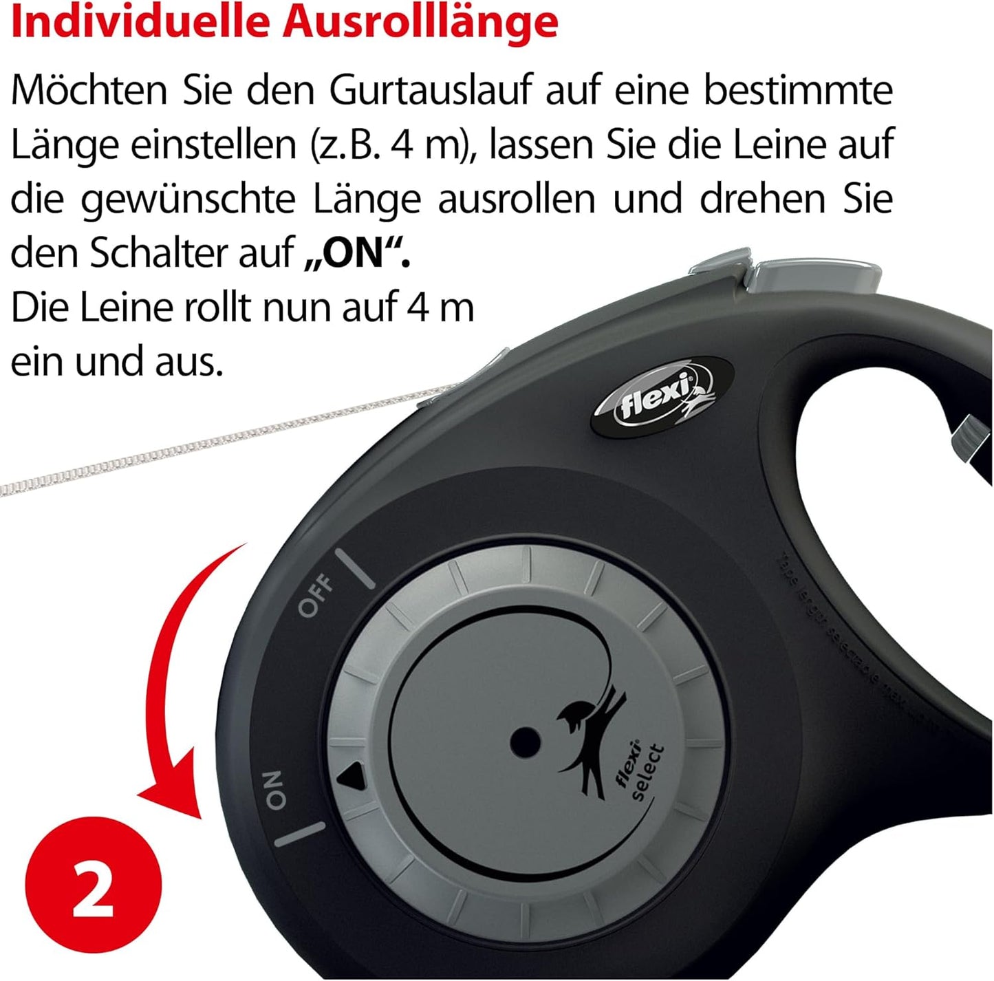 Roll-Leine für Hunde bis 25 kg, 7 m, M: 0-7m (max. 25kg) schwarz
