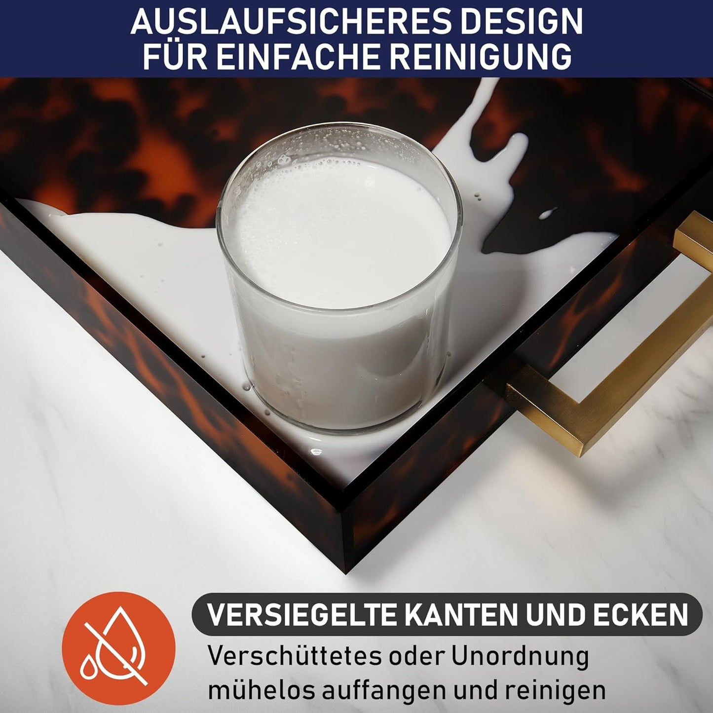 Serviertablett aus Acryl, Schildpatt