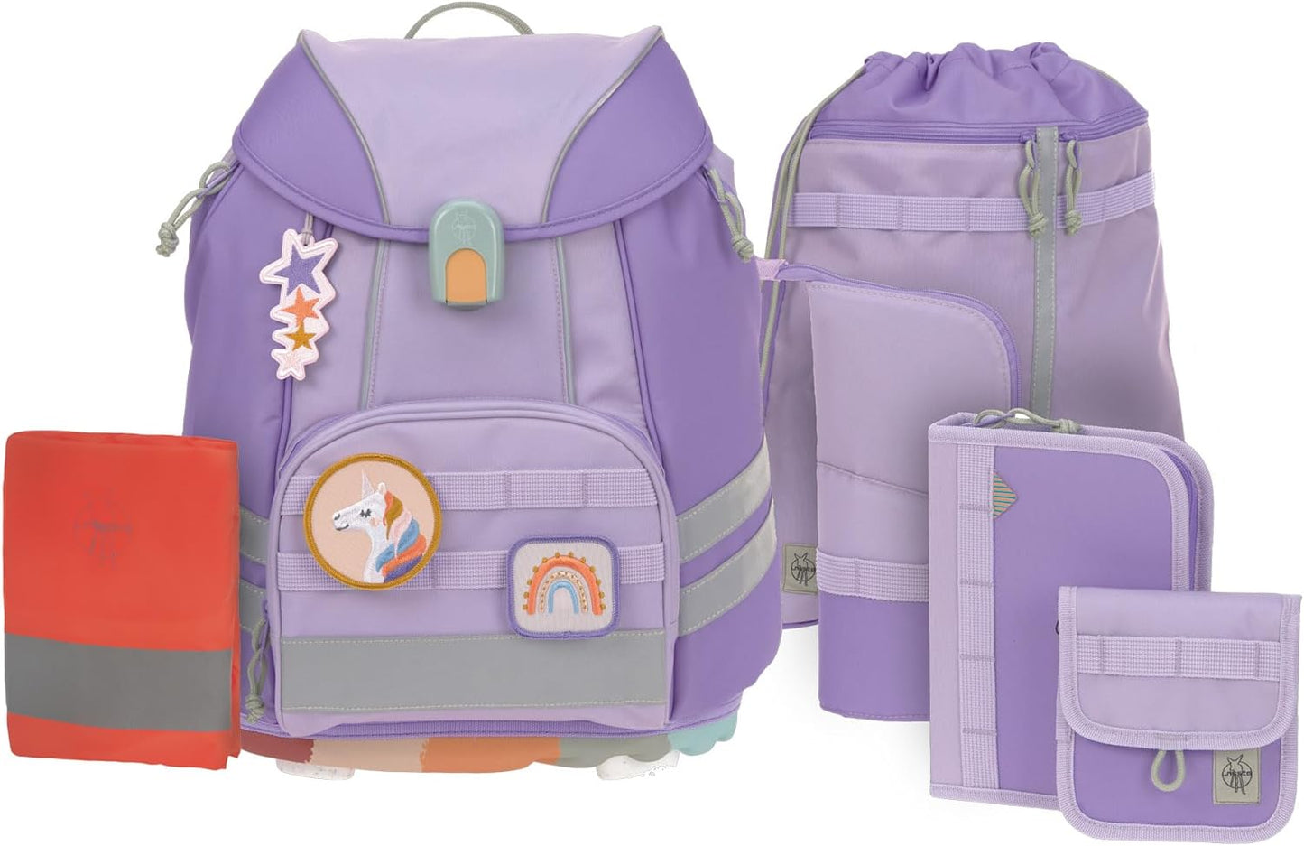 7-teiliges Schulranzen-Set Flexy Unique, Violet