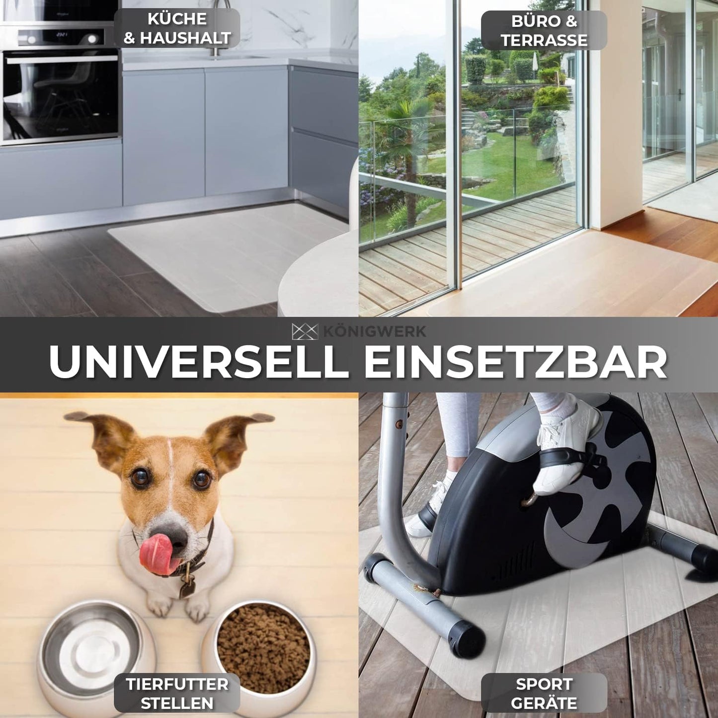 Rutschfeste Bodenschutzmatte für Bürostuhl, Transparent Milchig 100 x 120 cm