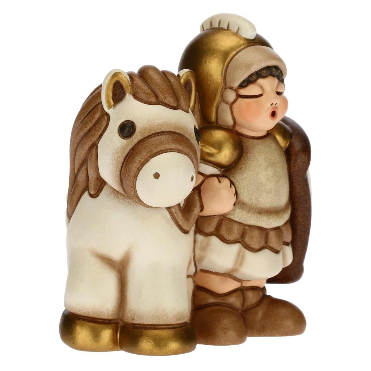 Krippenfigur Soldat mit Pferd