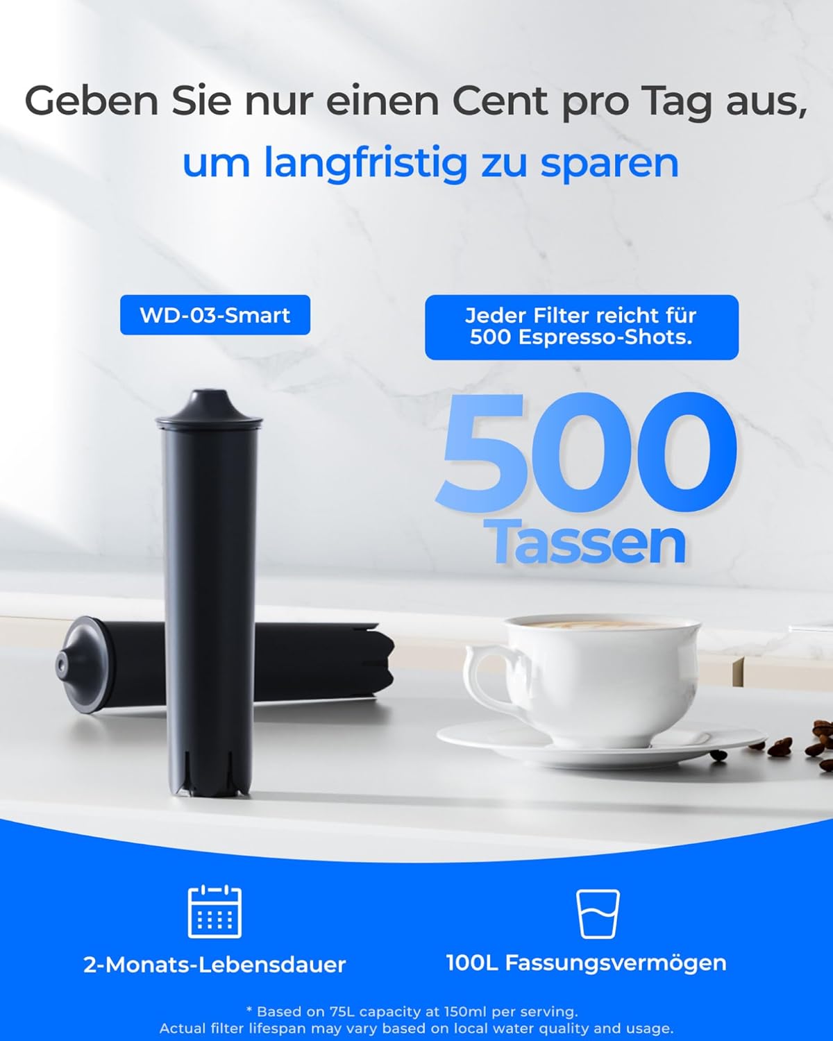 4 x Ersatzwasserfilter für Jura Kaffeevollautomat
