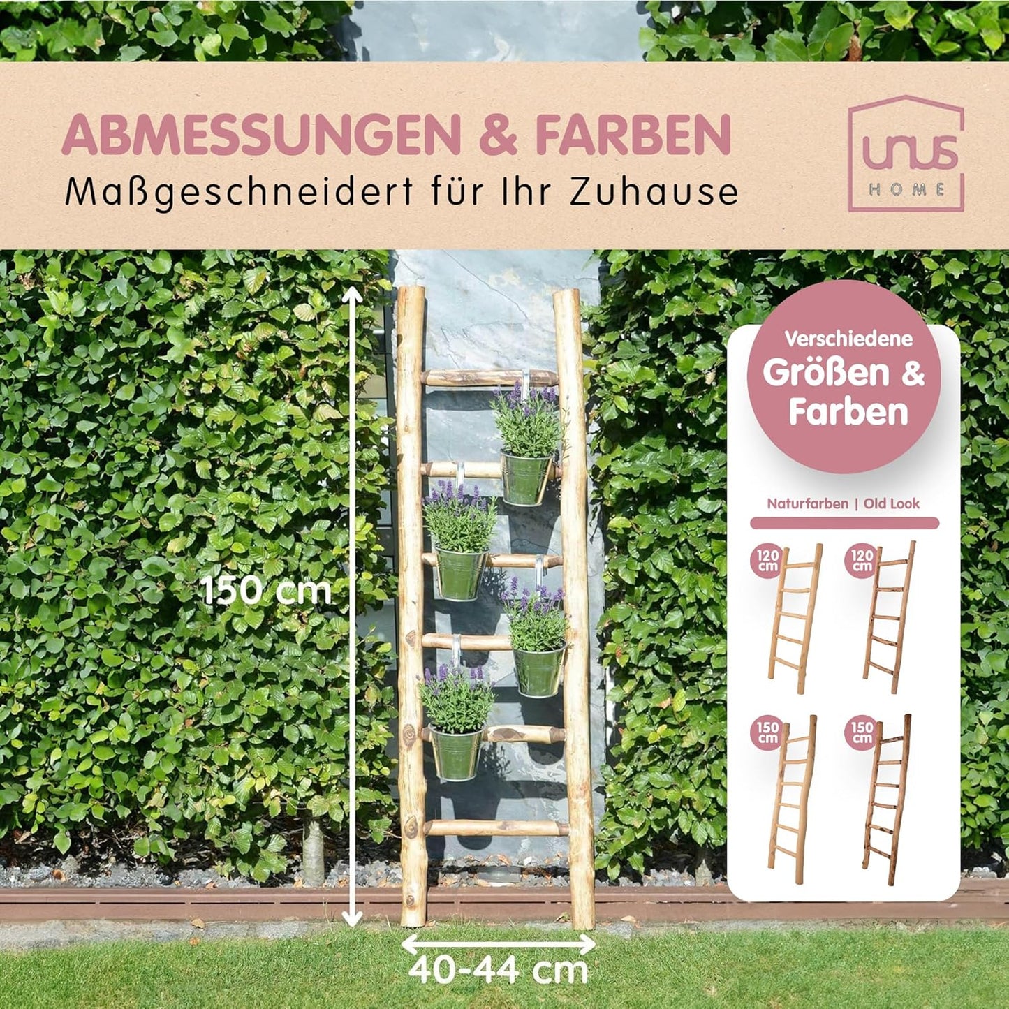 Handtuchleiter mit 6 Stufen, Old Look / 150 cm