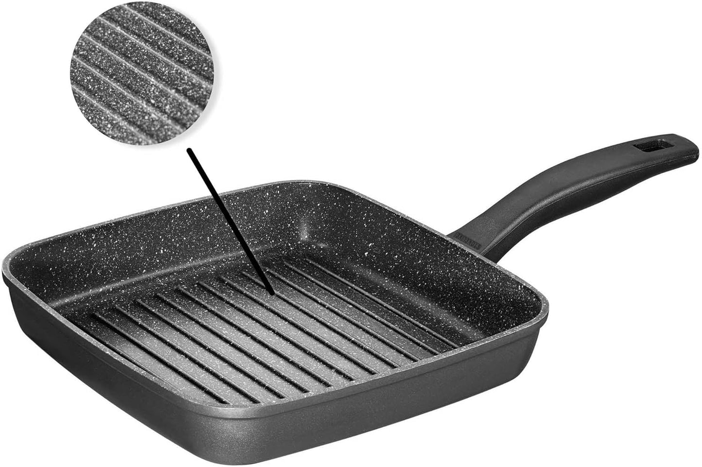 Grillpfanne mit Steinpartikel-Beschichtung (26 cm), 26 cm ( Grau ) Classic