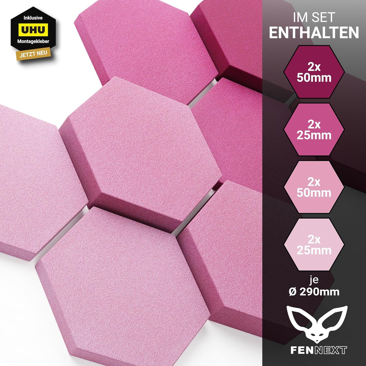 8-teiliges Akustikpaneele Set Magnolia Shades, Farbverlauf "Magnolia Shades"