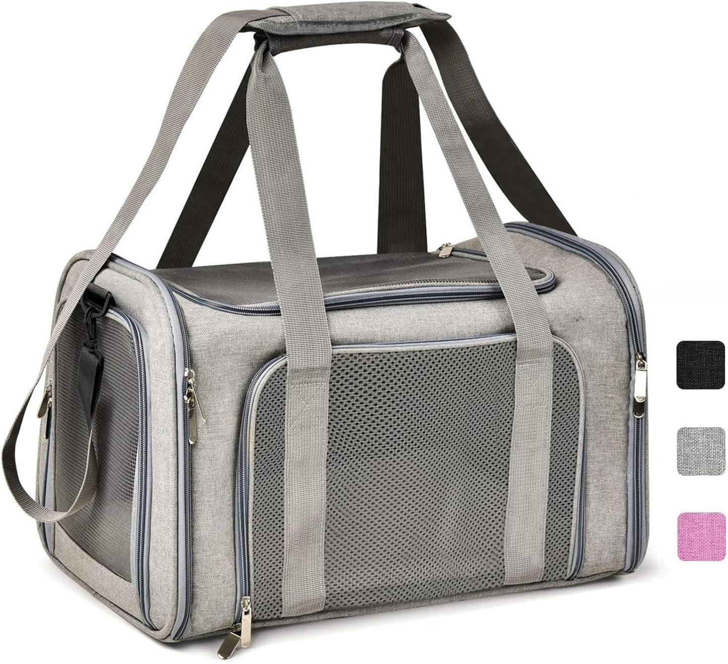 Faltbare Haustier Transporttasche bis 5kg, 43 x 28 x 28cm, Grau