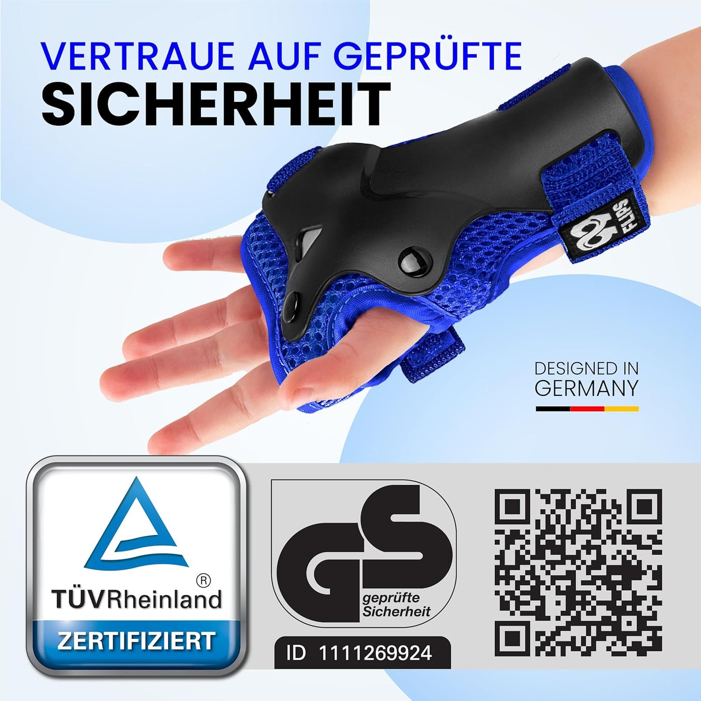 Inliner-Schutzausrüstung für Kinder, XS - 3-8 Jahre BLUE