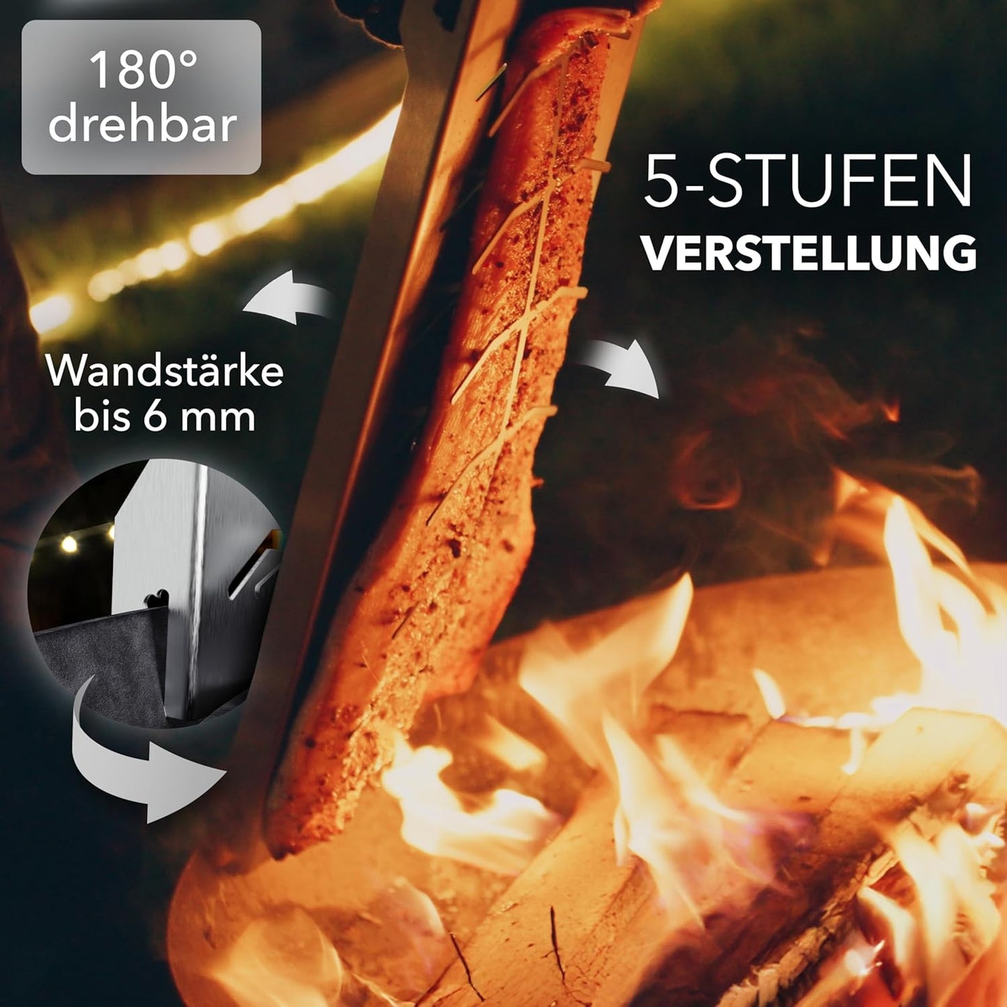 Flammlachsbrett mit Halterung, 1 1er Set