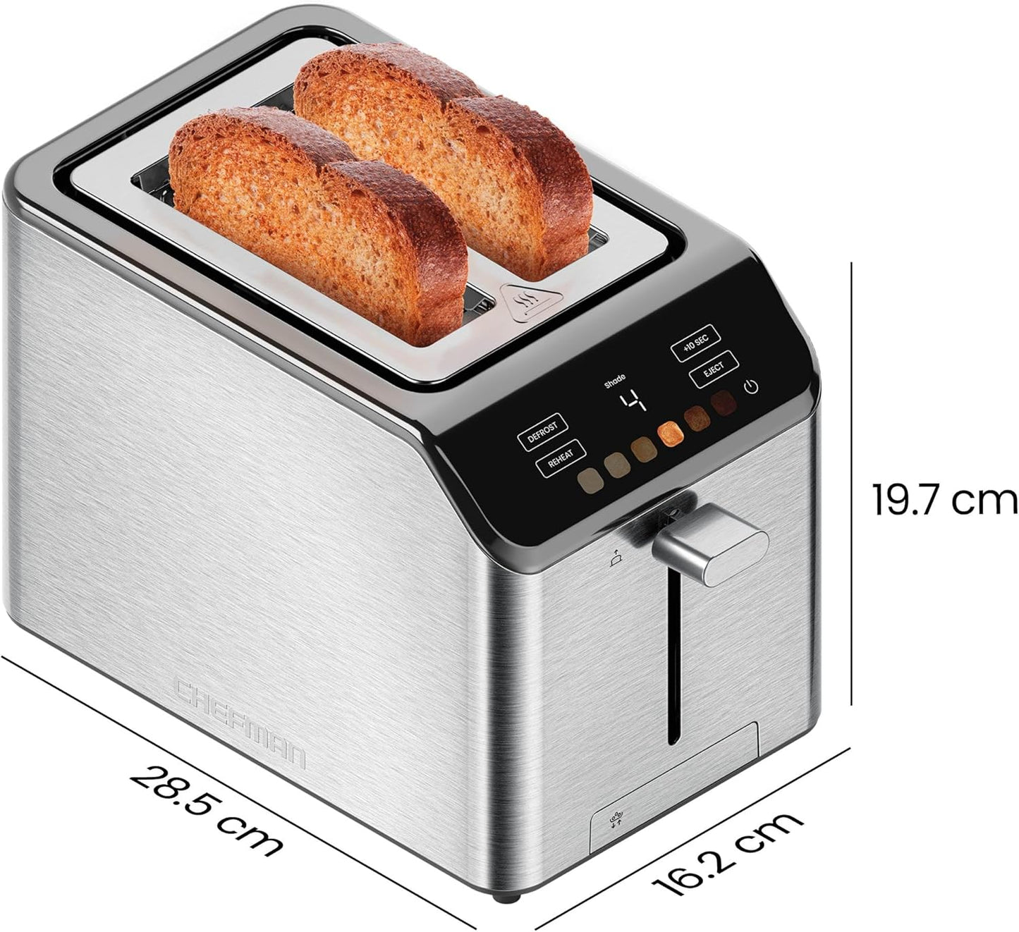 Digitaler 2-Scheiben-Toaster mit Touchscreen, Digital Edelstahl