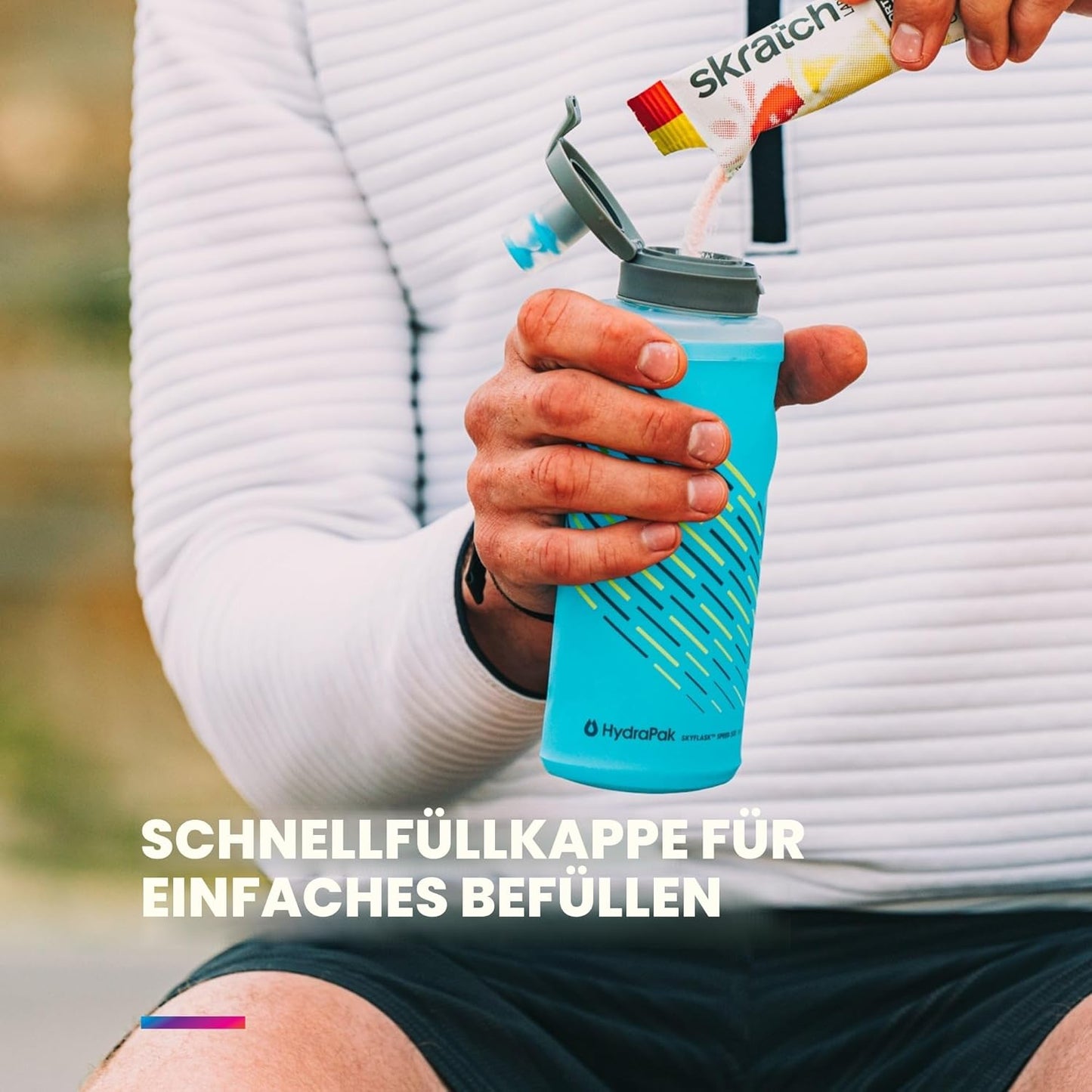 Skyflask Speed, 350 ml Daumenschlaufe Malibu Blue