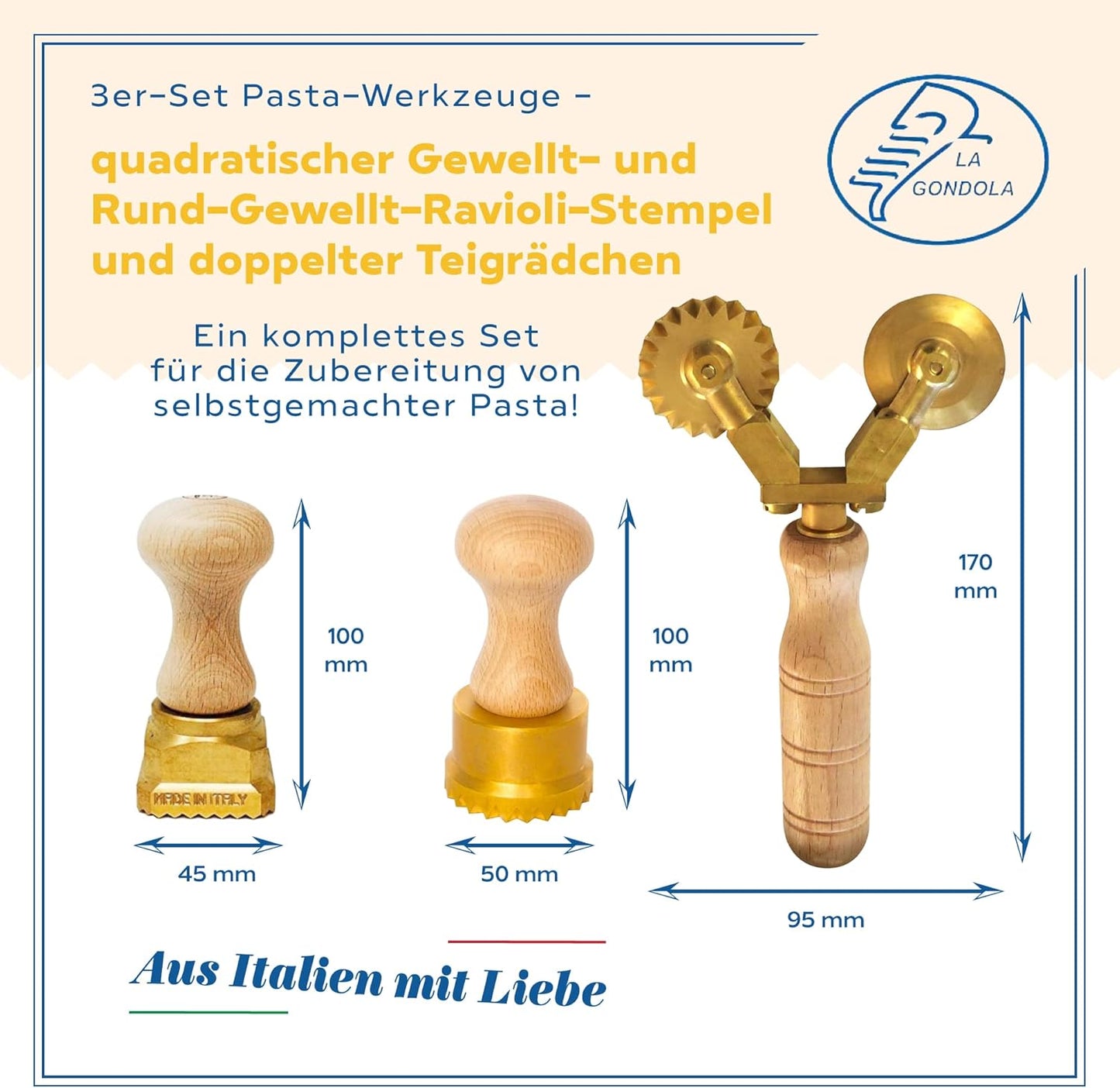 3er Set Pasta-Werkzeuge