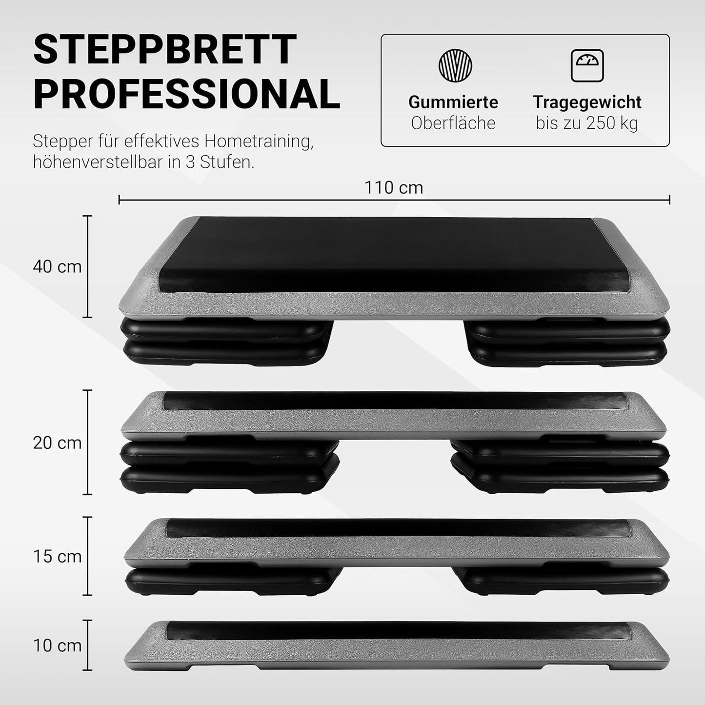 Steppbrett, 3-fach höhenverstellbar