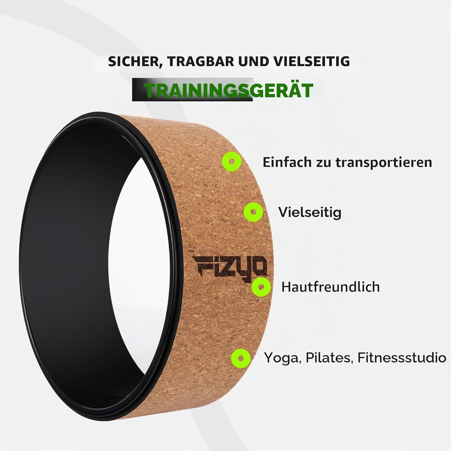 Yoga Wheel, Braun/Naturkork 32 cm