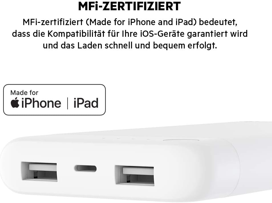 Boost Charge Powerbank, Weiss 10,000 mAh ohne Kabel