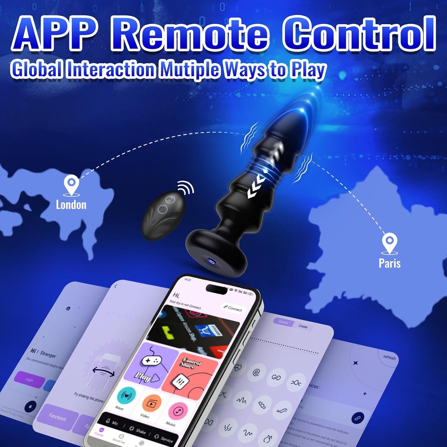 Vibrierender Analplug mit App-Steuerung