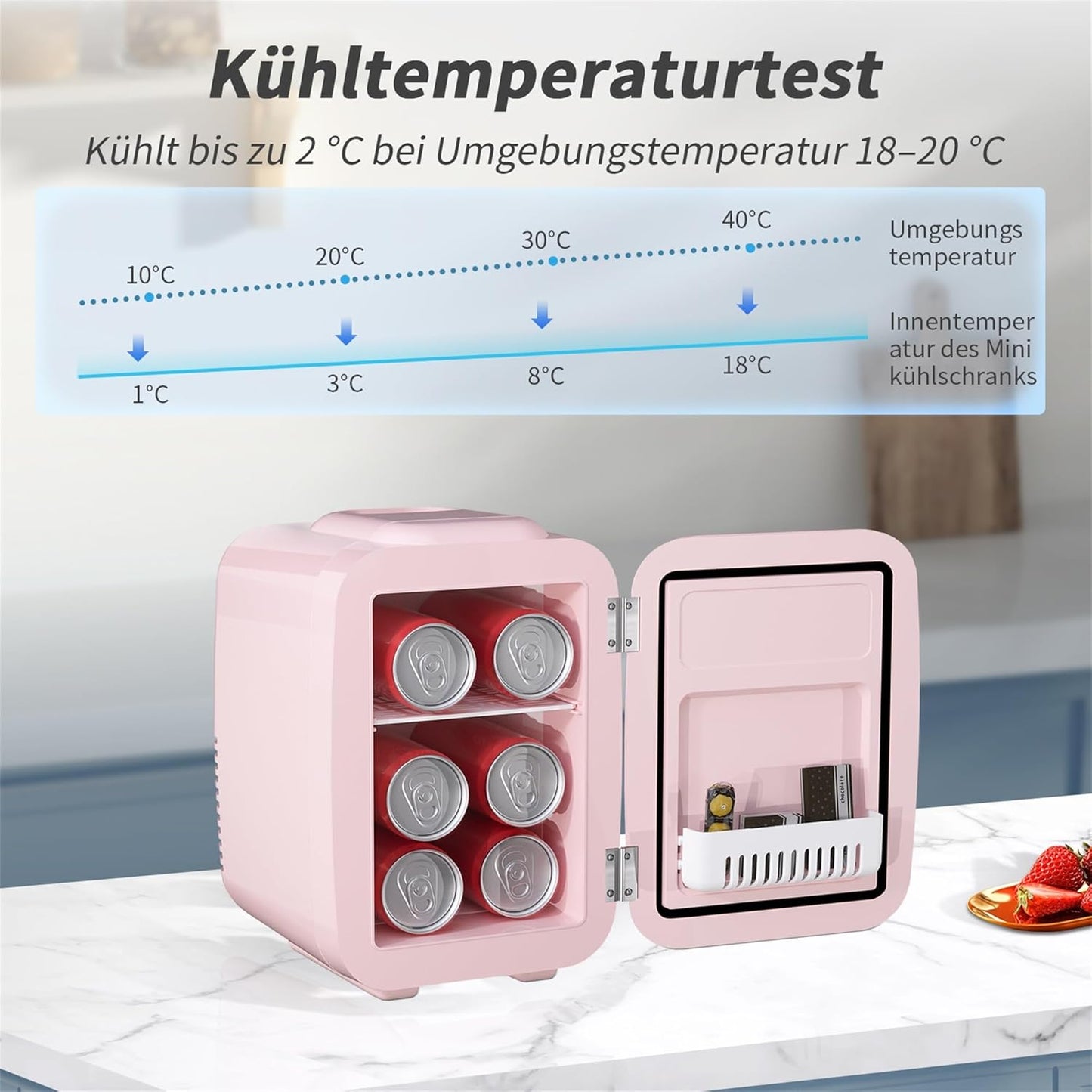 Mini-Kühlschrank, Rosa