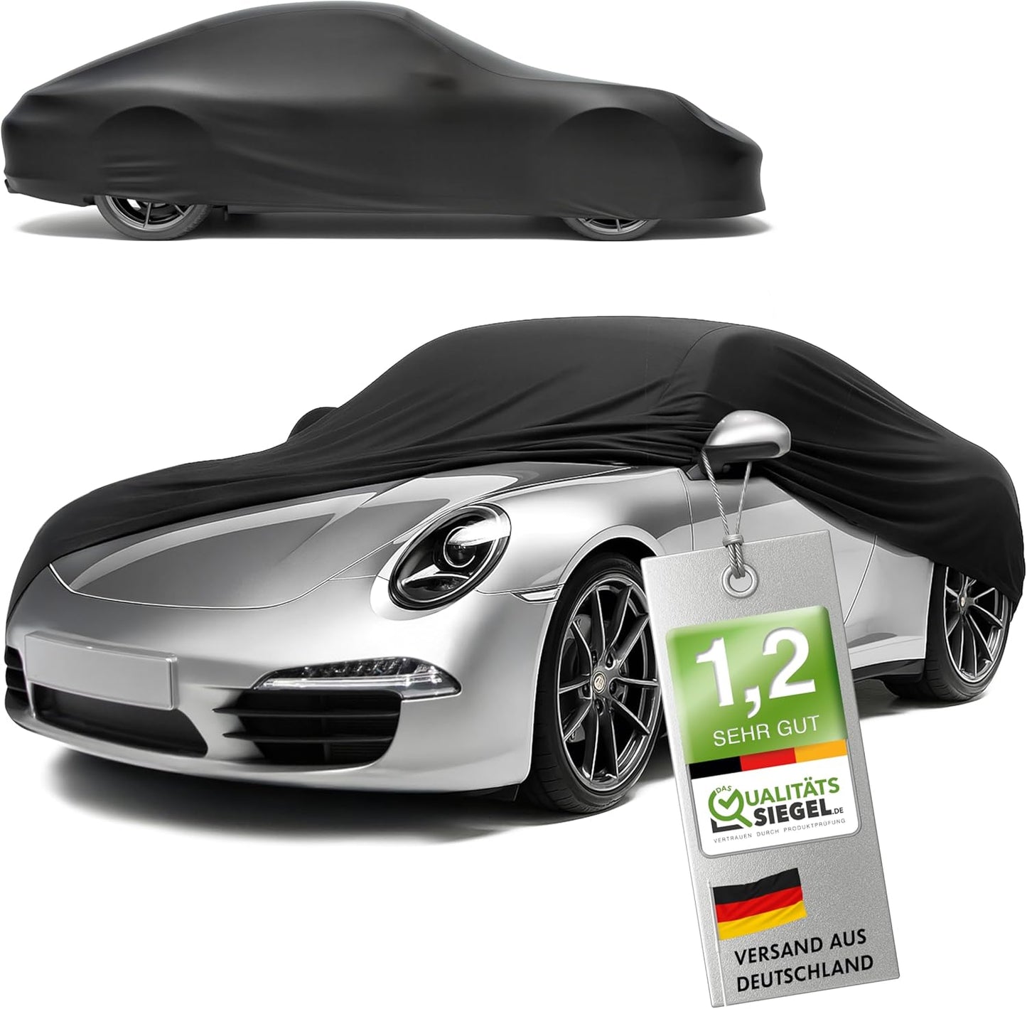 Autoabdeckung Indoor Stretch, Schwarz Größe 2: PKW 430 - max. 482 cm Länge