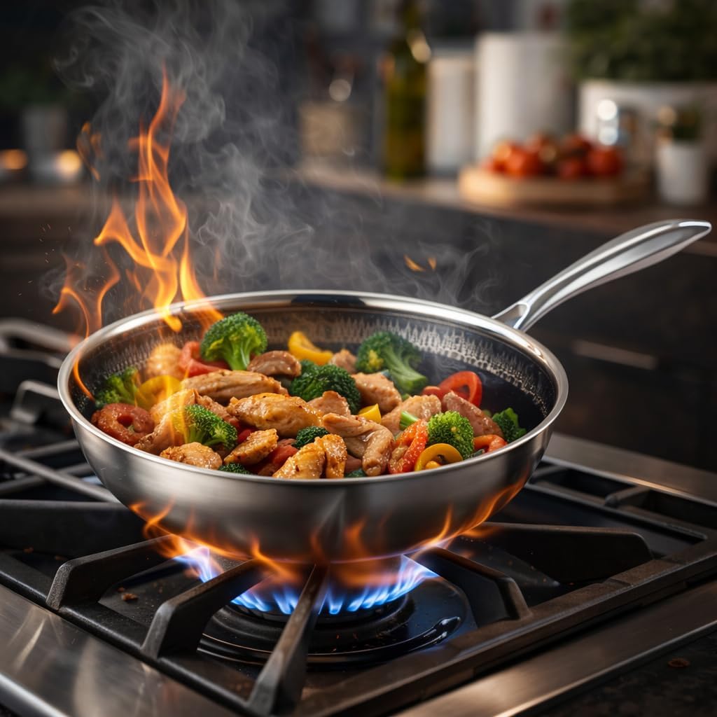 Wokpfanne 28 cm, Wok Einzel Wok 28cm beschichtet