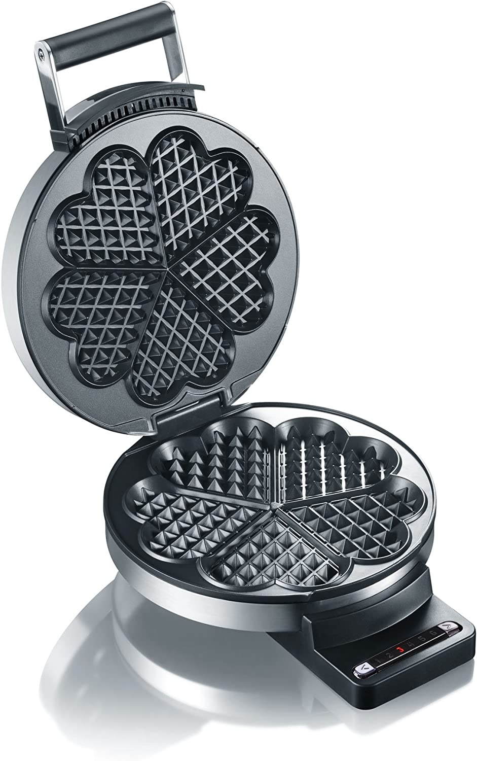 Waffelautomat WA 80, Waffeleisen, Edelstahl Matt Single