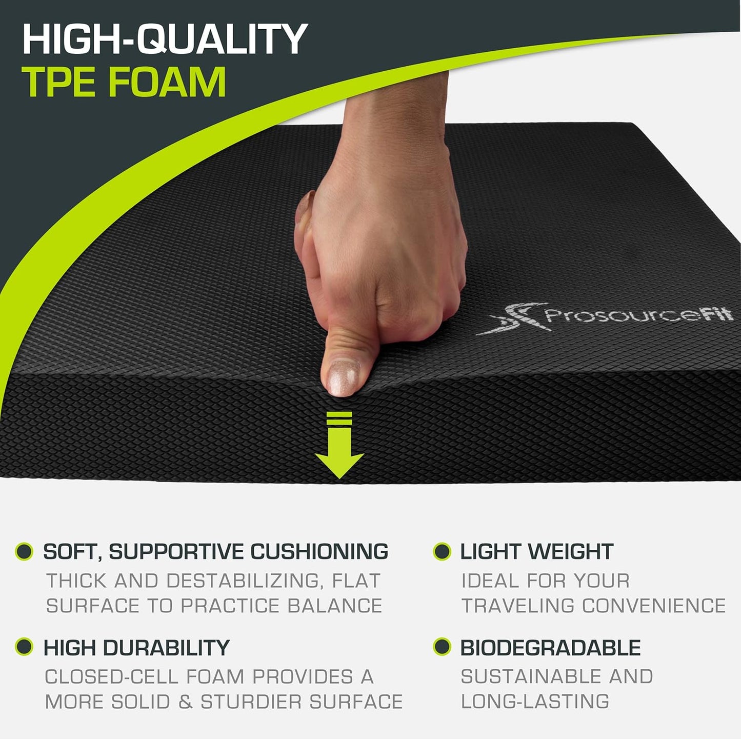 Balance Pad für Fitness & Stabilitätstraining, Black - L - (15.5 x 12.75)