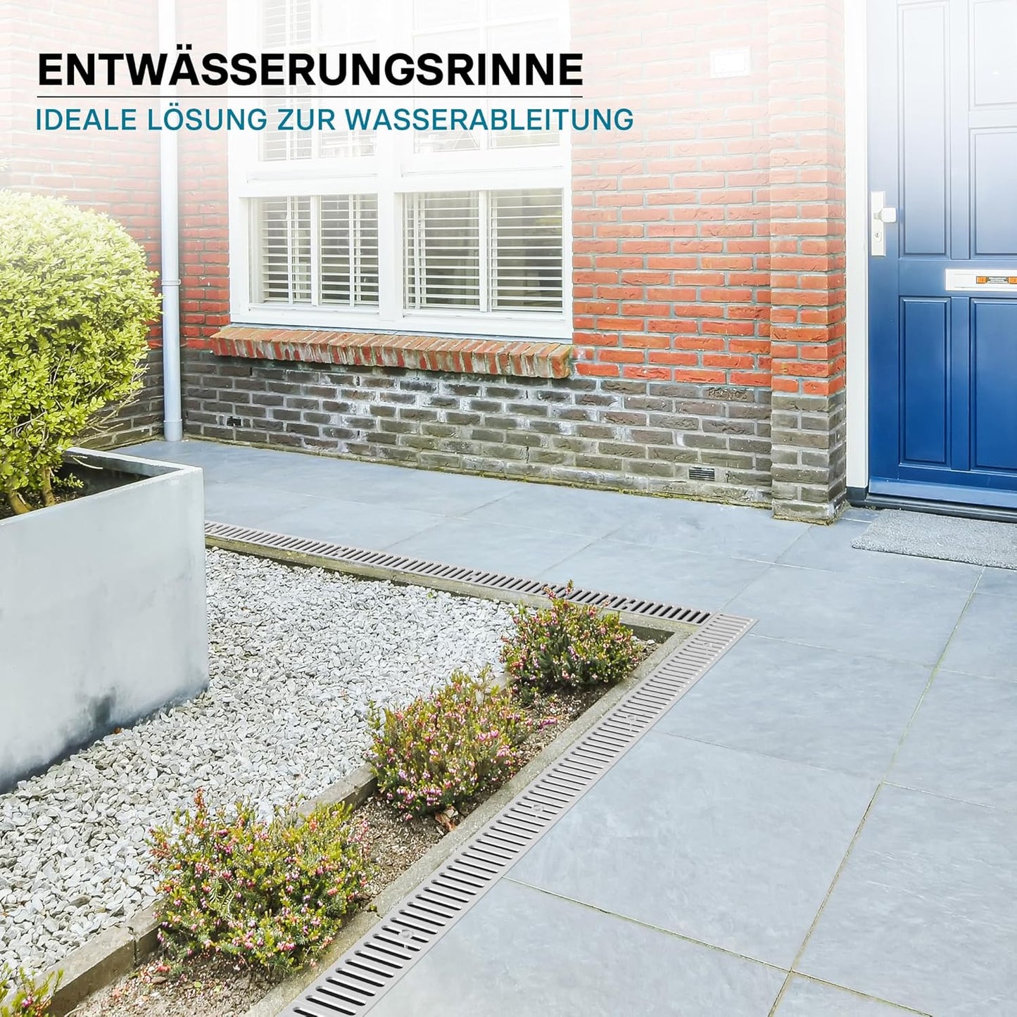 Entwässerungsrinne mit Abdeckrost, Verzinkt 1m, 1,5 t