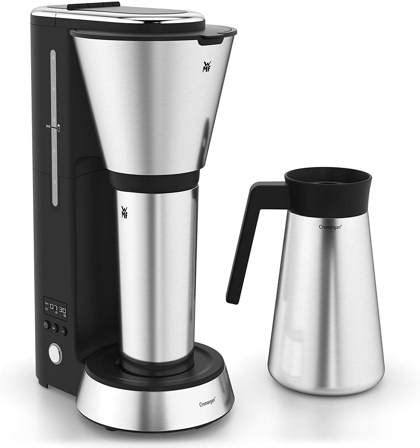 Küchenminis Aroma Filterkaffeemaschine mit Timer, Silber, Single