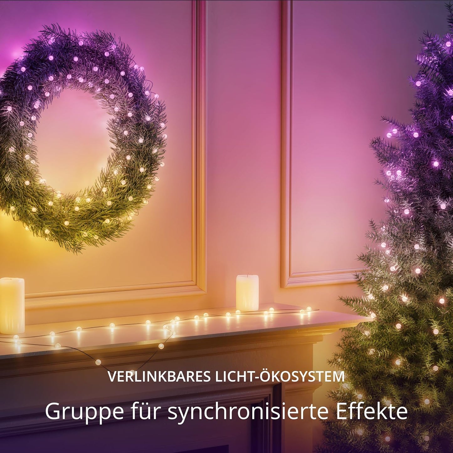 App gesteuerte LED-Perlenlichterkette (100 Perlen), Grüne Faden 6m