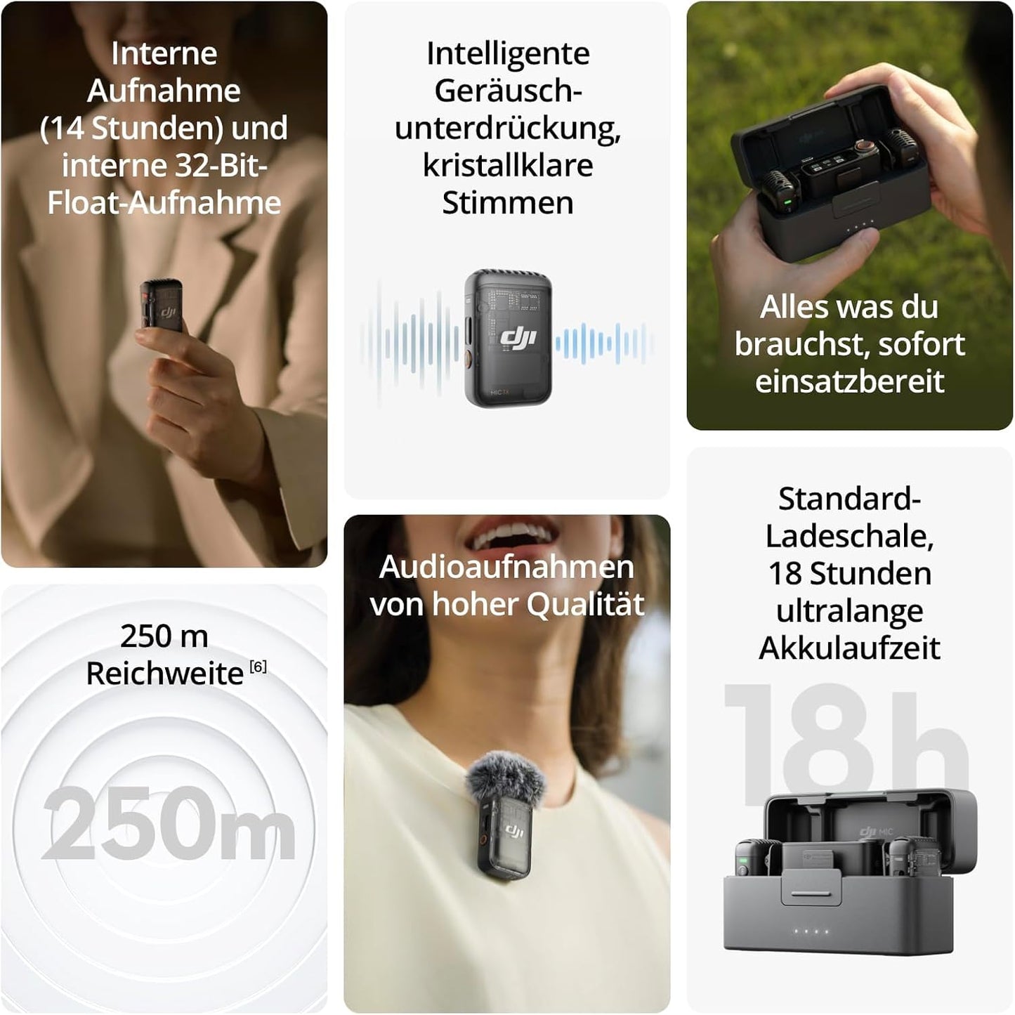 Mic 2 (2 TX + 1 RX + Charging Case), DJI Mic 2 (2 Sender + 1 Empfänger + Ladeschale)
