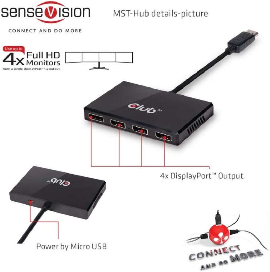 Multi Stream Transport Hub DisplayPort Adapter, Multi Stream Transport (MST) Hub DisplayPort