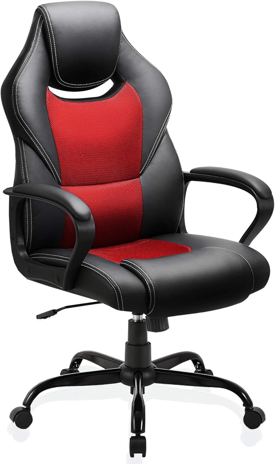 Ergonomischer Racing Schreibtischstuhl mit Wippfunktion, Rot