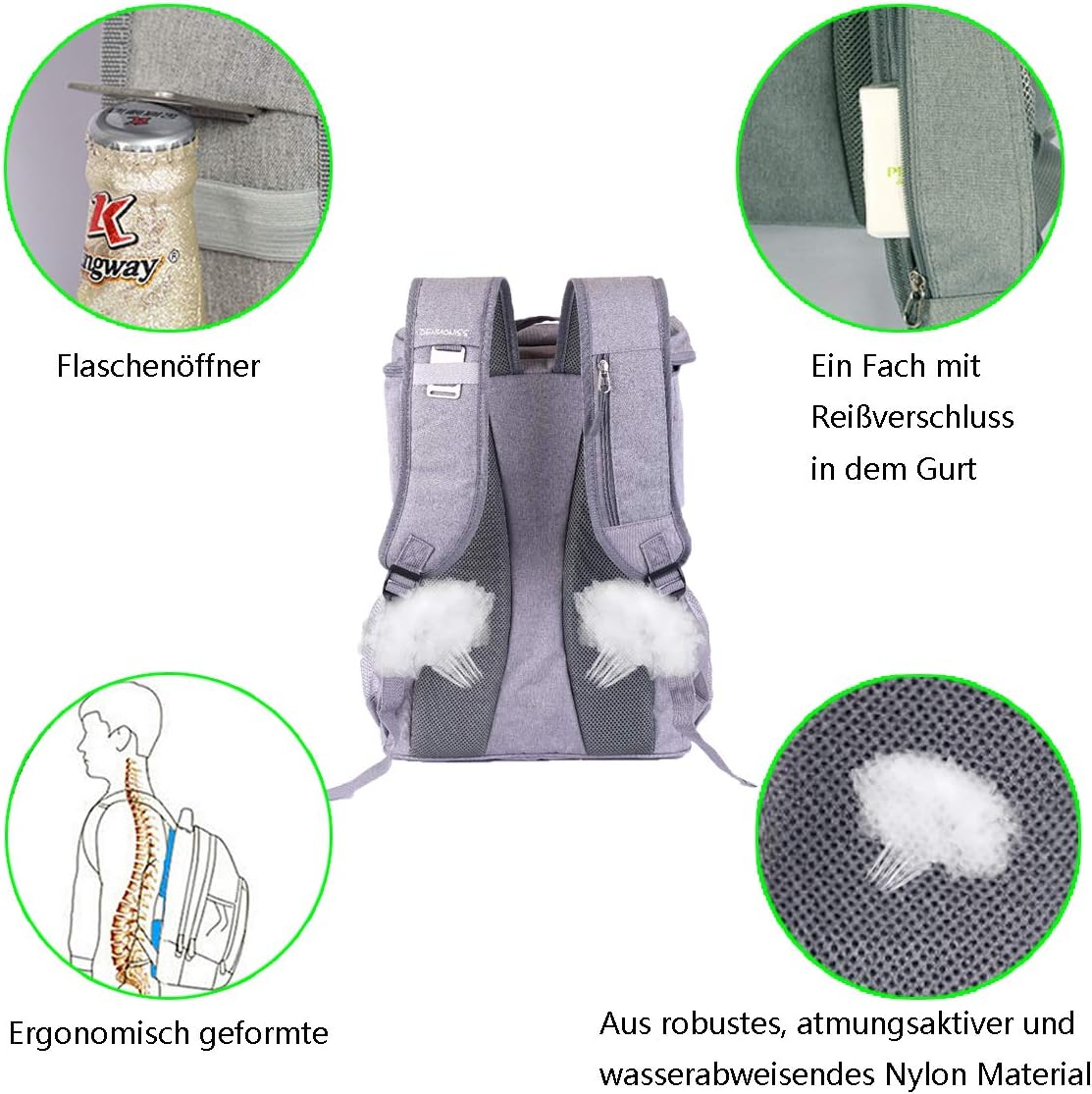 Wasserdichter Kühlrucksack für Outdoor-Aktivitäten, Grau