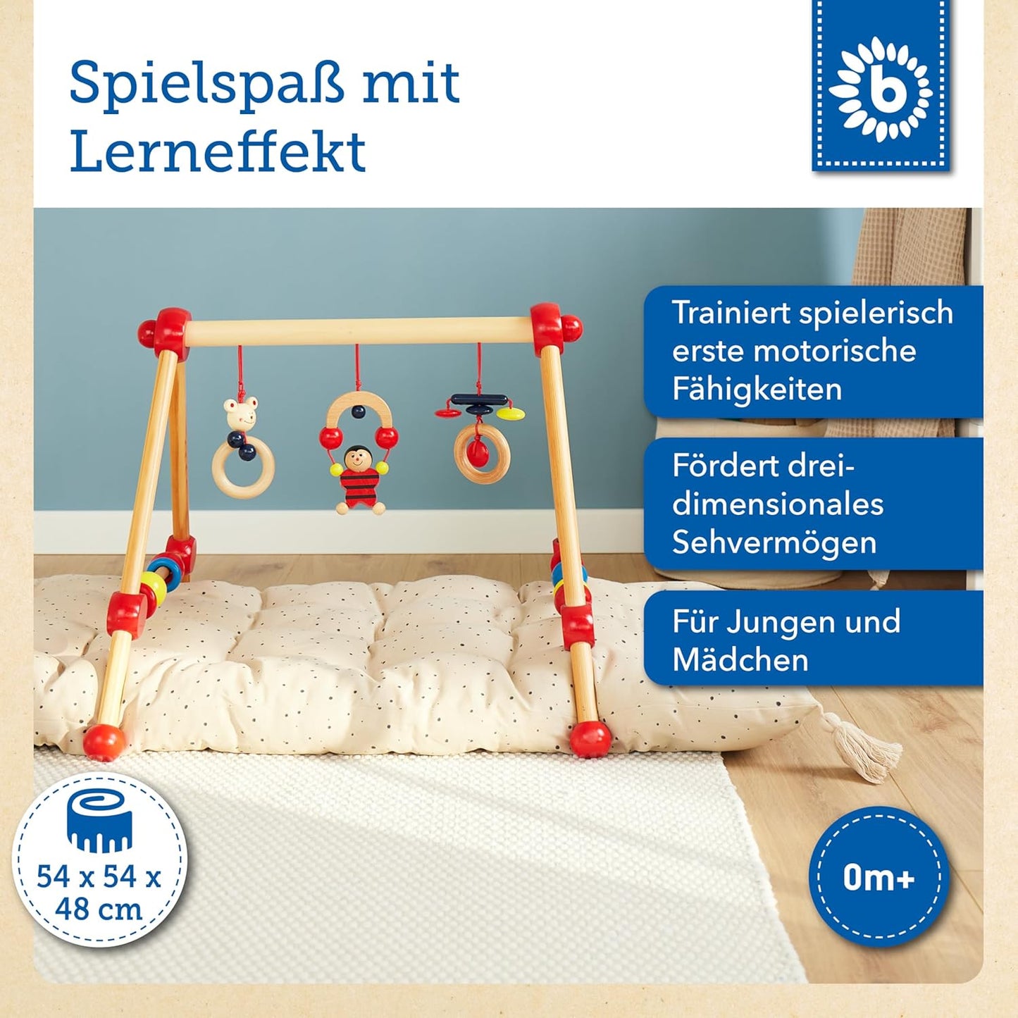 Spieltrapez für Baby mit Figuren & Kugeln, Rot Single