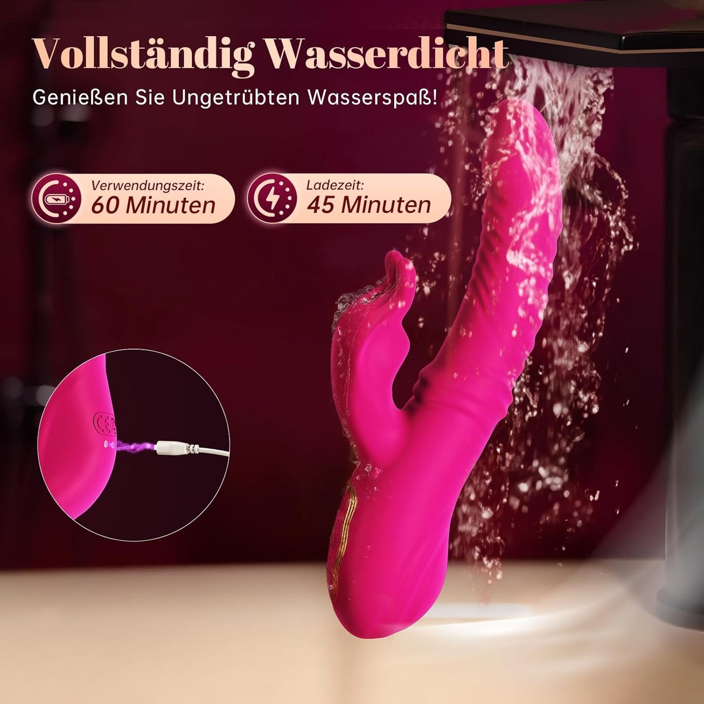 Vibrator mit 3 Stoss- und 10 Vibrationsmodi