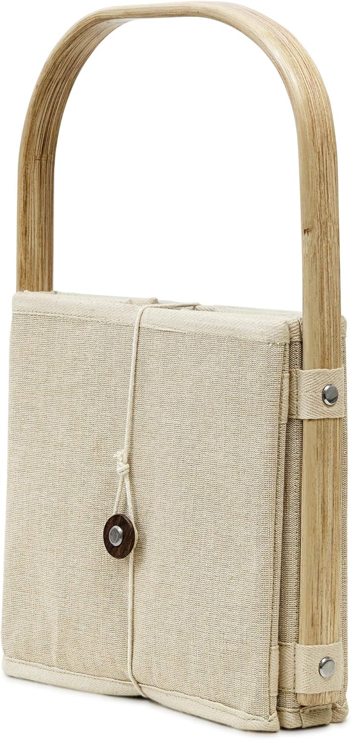 Klappbarer Einkaufkorb mit Obst- und Gemüsenetz, Natur, Beige